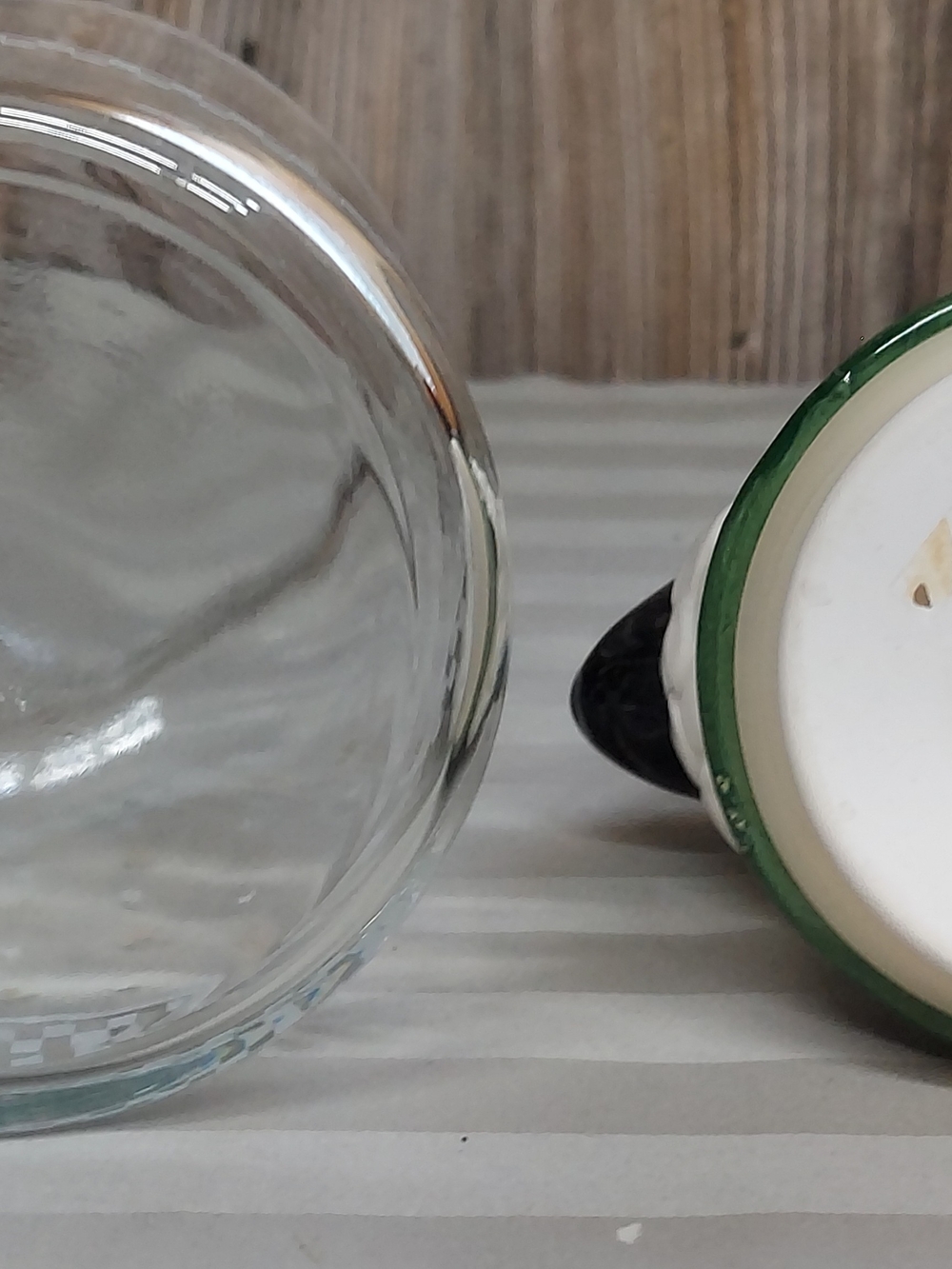 Vintage Glass Treat Jar with Ceramic Sheep Topper Lid- Cottagecore Farmhouse - Picture 6 of 7